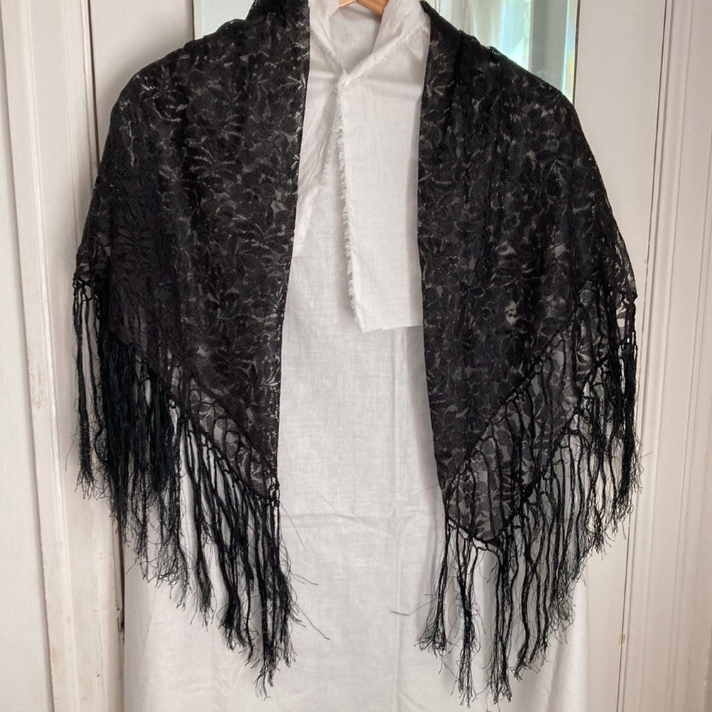 black lace veil mantilla scarf
